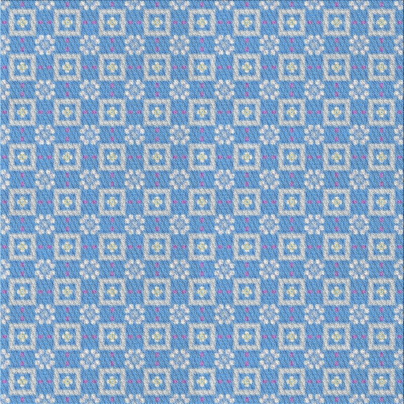 Tapis de zone bleue à motifs, Carré 3 pi