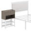Metal Platform Bed With Two-Tier Storage Shelves, Wooden Storage Cabinet-714575106-737597082