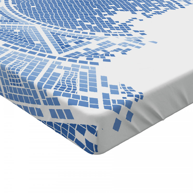 Microfiber Geometric Fitted Sheet, Full Fitted Sheet