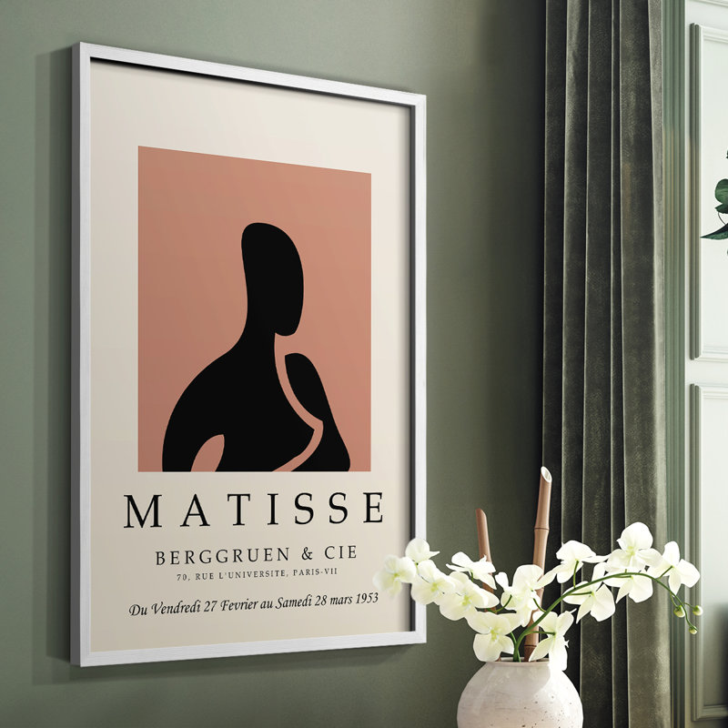 Matisse XL III, reproduction encadrée - bois massif, H 14 po x l 11 po, Blanc