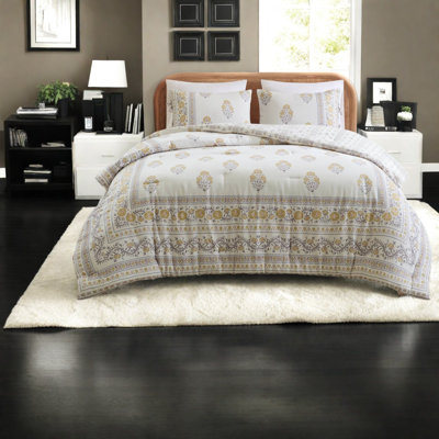 Piece Queen Bedding Sets, Reversible Cotton Blend Floral Comforter