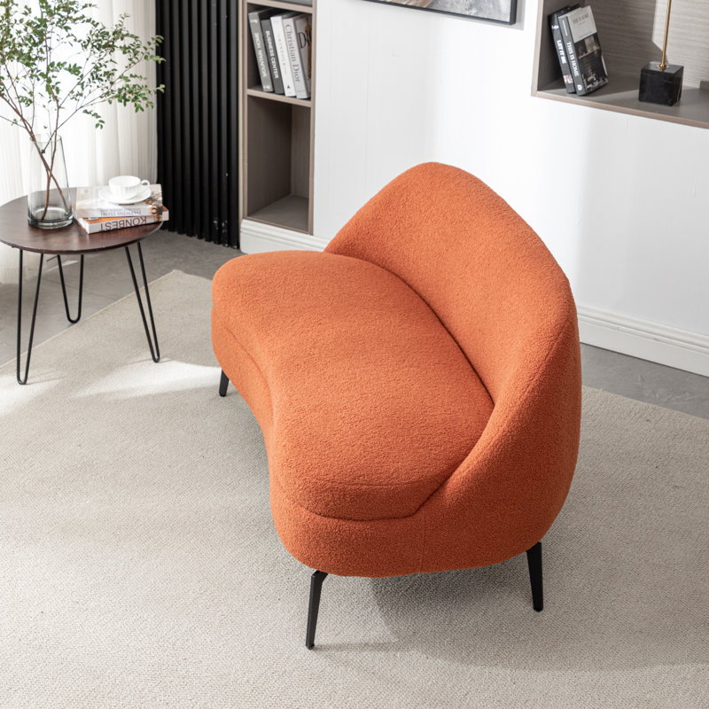 Causeuse rembourrée 50 po Bula, Sherpa orange