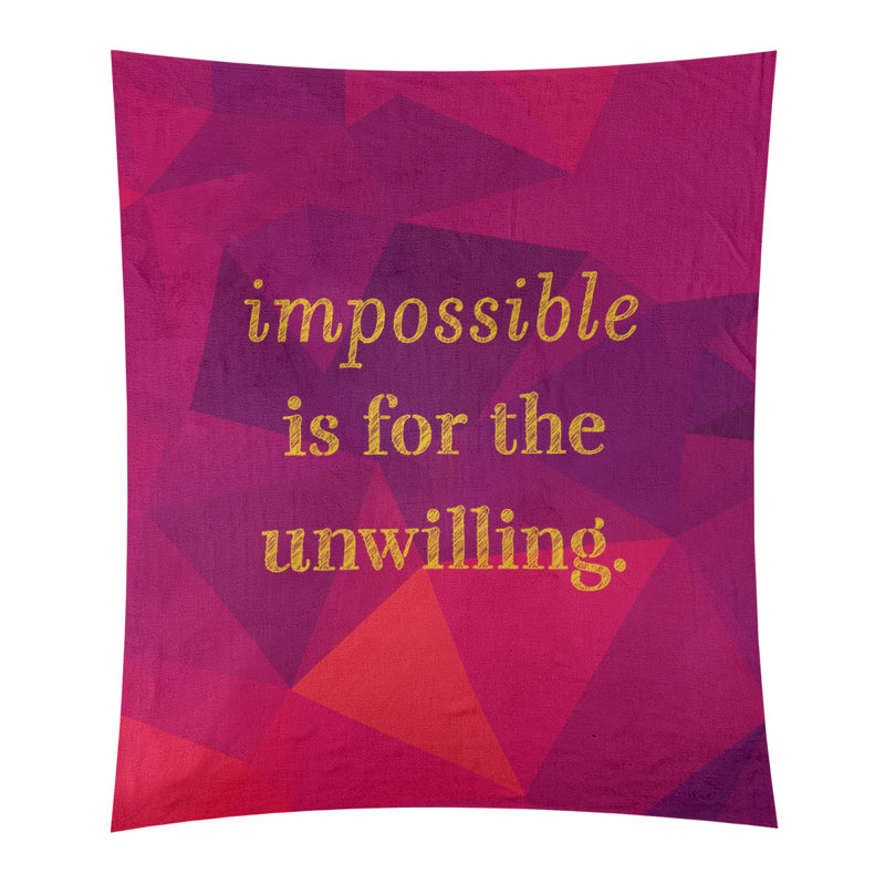 Tapisserie quote-en polyester en faux gemme, H 60 po x l 51 po, Rubellite / or