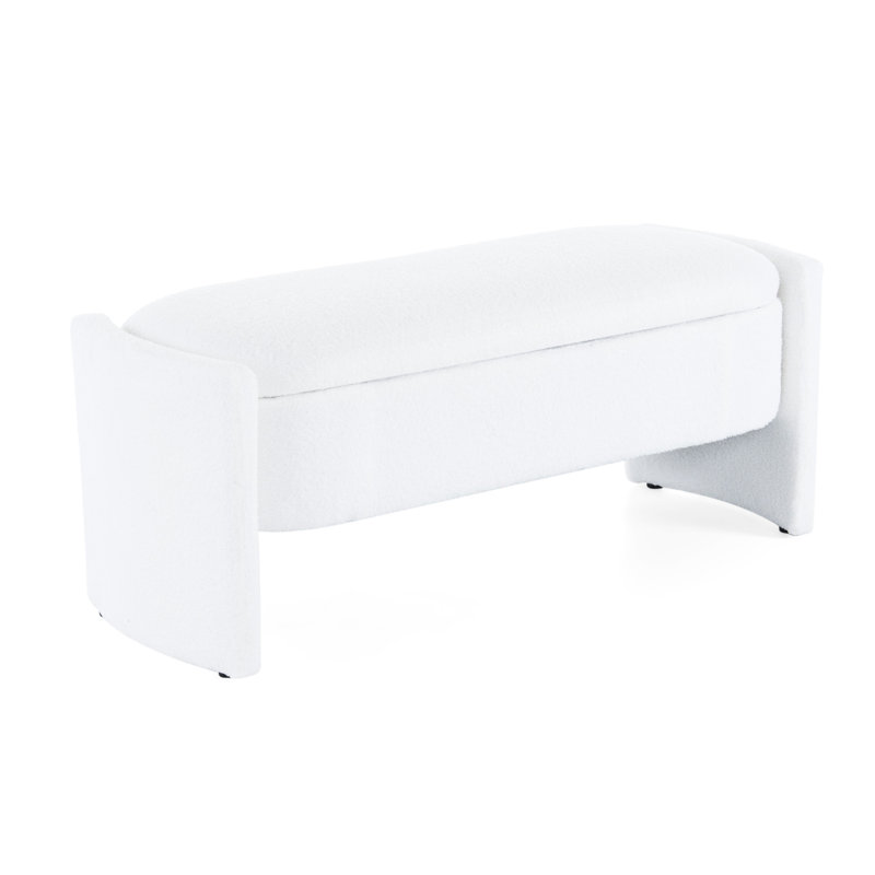 Banc blanc avec solution de rangement efficace pour une chambre à coucher confortable, Blanc