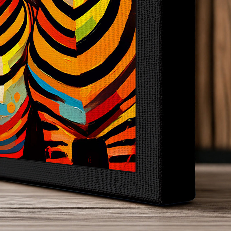 Three Zebras United Geometric - Print, 24x16 - 61.0 x 40.6 cm, Black Border