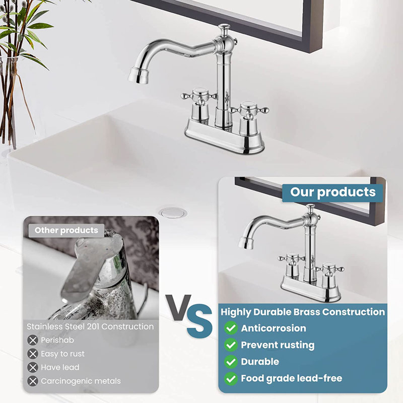 Centerset 2-handle Bathroom Faucet, Chrome
