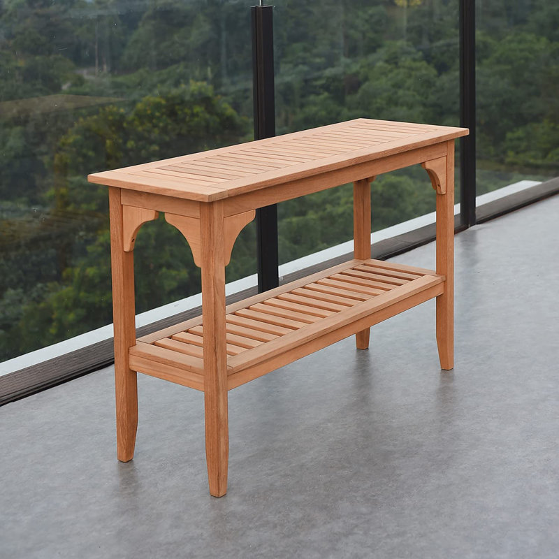 Rech Rectangular Teak Outdoor Buffet & Console Table, Natural Teak