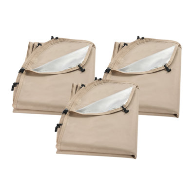Sun Shade Sail Canopy Covers, Fit for 12 x 11 ft Screen House Tent, Sun Protection, 5.51 x 4.59 ft 300D Oxford Silver-Coated Fabric, Pack of 3 (Not Include Tent), for Outdoor Activities, Beige