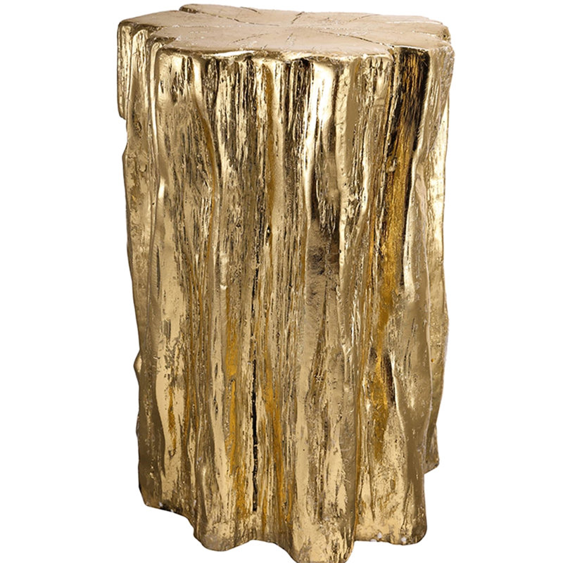 Tabouret en magnésium doré de 13,5 x 13 x 20 po au fini or antique et polyvalent, idéal pour les salons modernes, les bureaux décoratifs, les chambres à coucher et les transformations de l'atmosphère