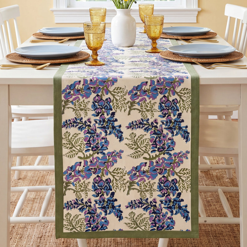 Kappa Rectangular Table Runner, 90" x 16", Blue/Green