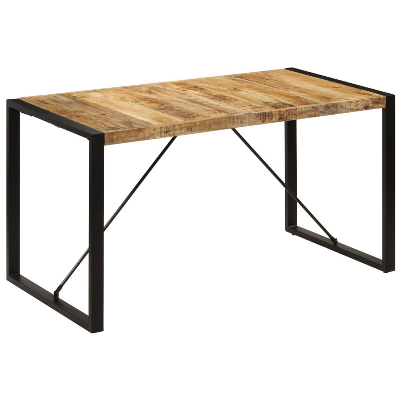 Table de salle à manger en bois de manguier massif, L 27,6 po x L 55,1 po, Noir