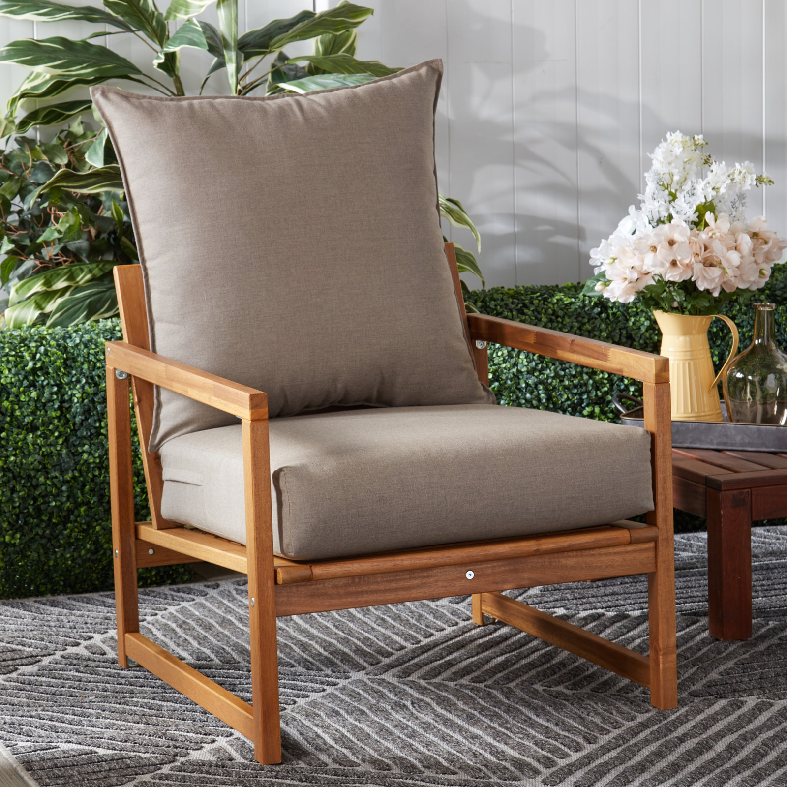 24" Sunbrella® Seat and Back Cushion, Cast Shale