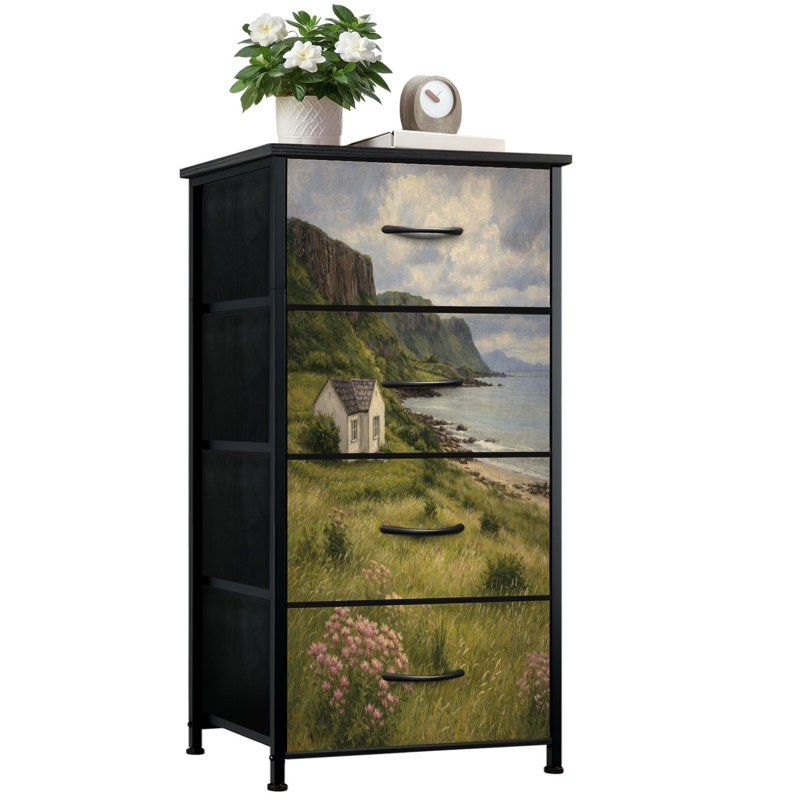 Commode pour chambre à coucher avec 4 tiroirs de rangement