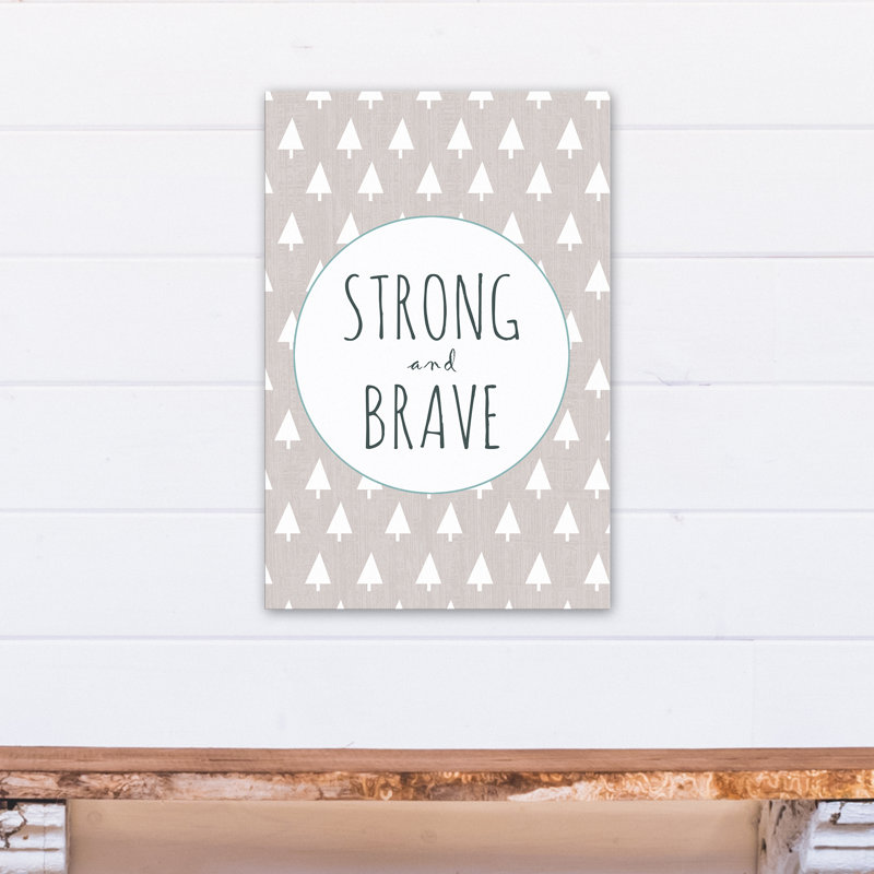 Art sur toile solide et courage Brannon, Gris, H 24 po x l 16 po x P 1,25 po