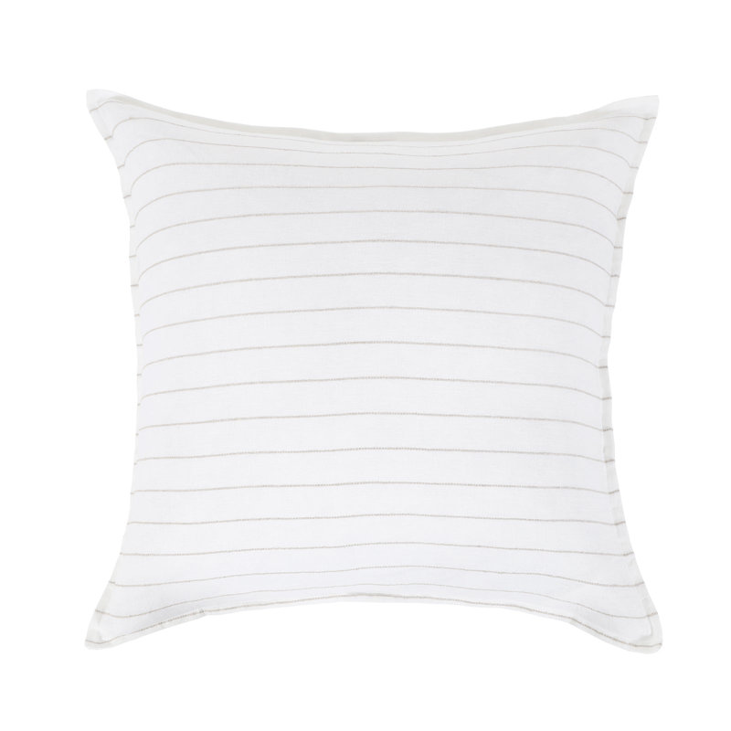 Blake Linen Shams, Euro, White/Natural