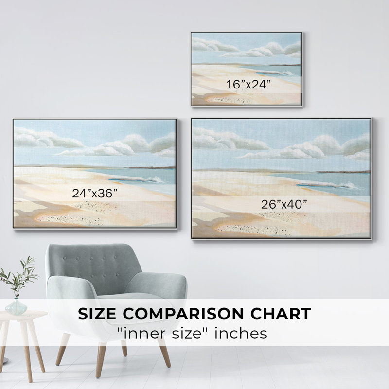 «Sandy Getaway II», reproduction sur toile avec cadre flottant, Blanc, H 17 po x l 25 po x P 2 po