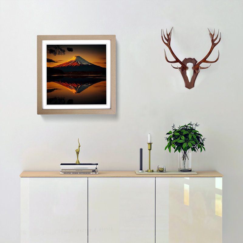 Mount Fuji Photograph - Framed Print, Oak