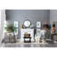 Cadre de miroir rond noir à main rose, 30 po x 30 po, pour espace de vie, mur d'entrée noir, salle de bain convenable, espace