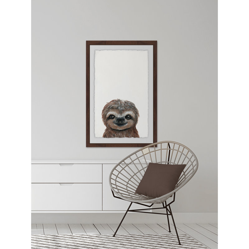 Cheerful Sloth II - Single Picture Frame Painting, 91cm H x 61cm W