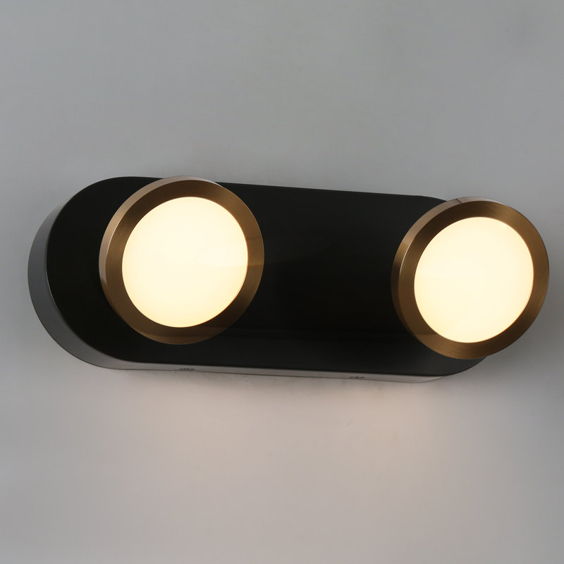 Essinger 2 - Light Dimmable Modern Black/Brass LED Vanity Light