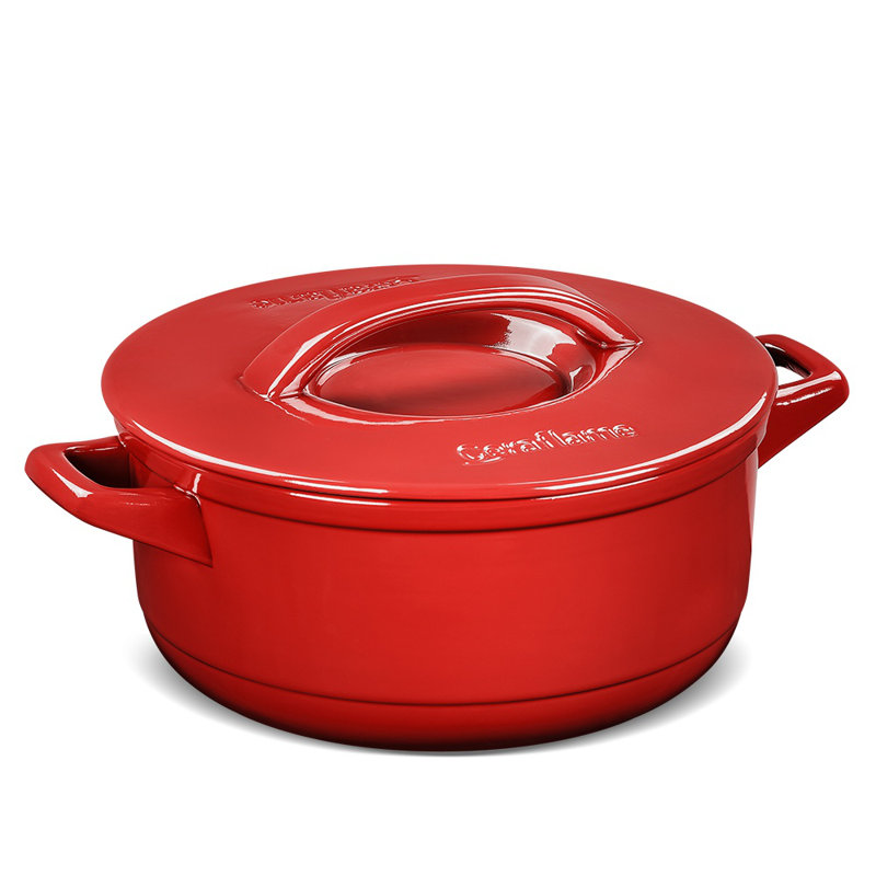 Ceraflame 6 pte Cocotte en céramique antiadhésive ronde, Rouge