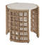 Table d'appoint ronde en rotin naturel avec plateau en pierre frittée Bouzov