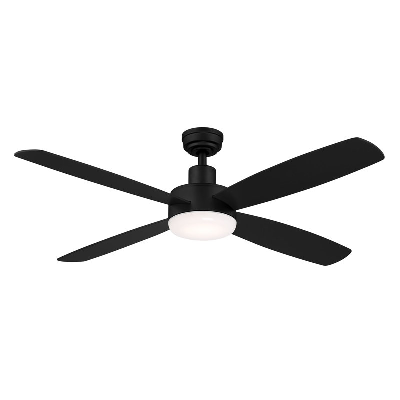Ceiling Fan with LED Lights, Matte Black/Black