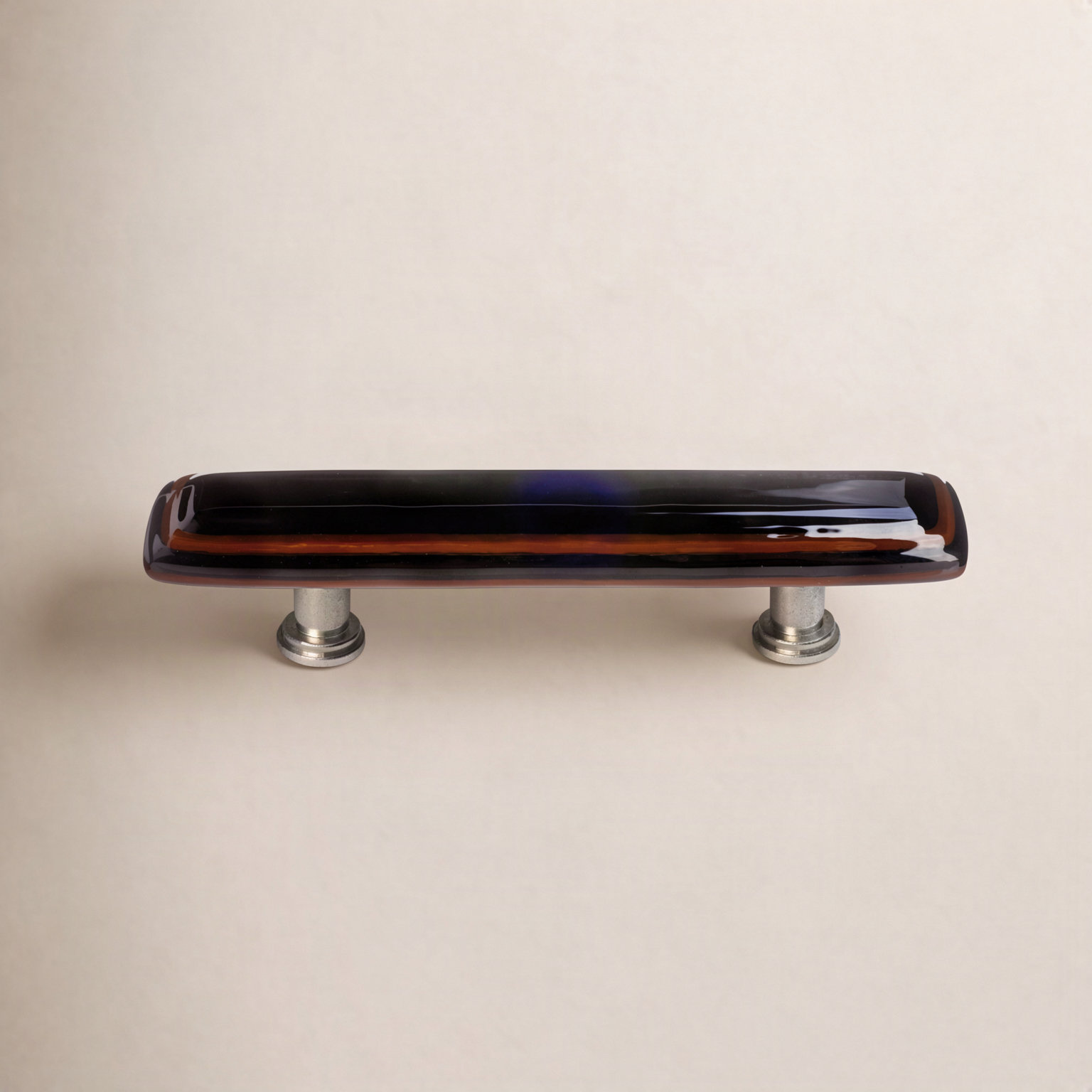 Stratum Bar / Handle Pull Pull, Woodland/Black, Satin Nickel