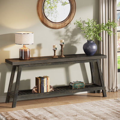 70.9-Inch Farmhouse Console for Entryway, 2-Tier Entry Table Sofa Table