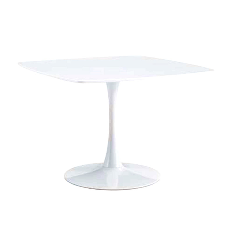 Table à piédestal moderne de 42 pouces de style Mid-Century, table de salle à manger multifonctionnelle pour 4 à 6 personnes et grande table basse, plateau en MDF blanc pour le salon, la cuisine et le bureau