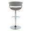 Tabouret de bar réglable 43 po Mid-Century moderne en métal chromé gris avec repose-pieds (ensemble de 2)-1770453054