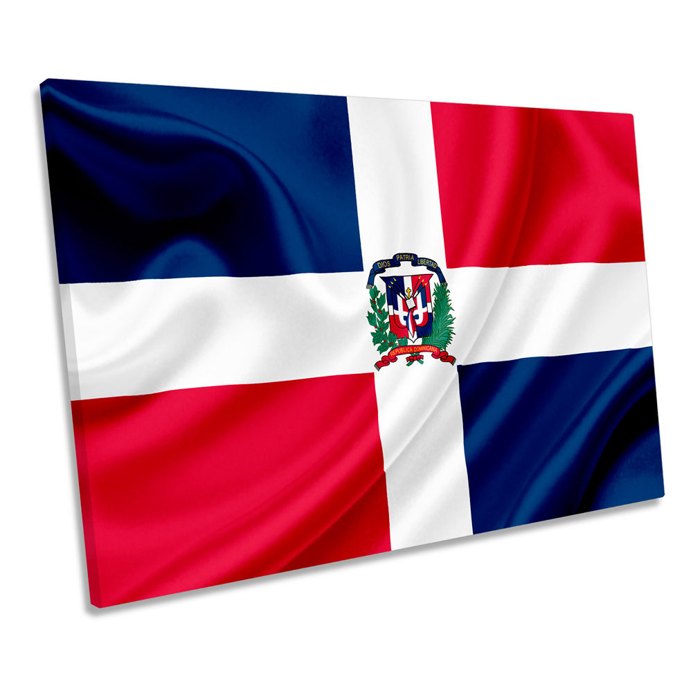 X1772 Dominican Republic Flag CANVAS WALL ART Framed Print