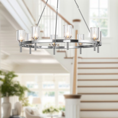 Lucian 8 - Light Wagon Wheel Chandelier