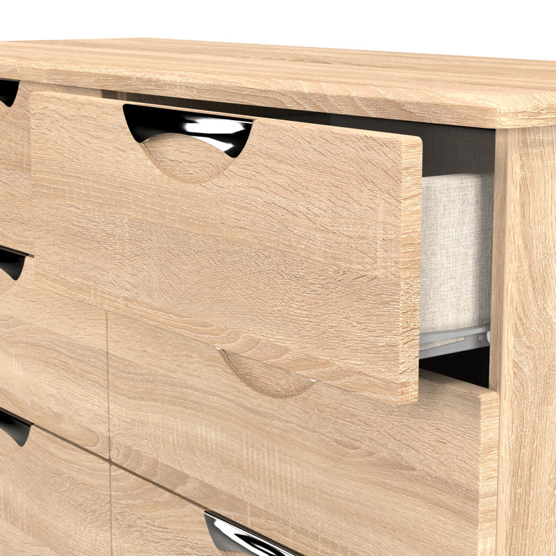 Bhodhini 112 cm W Chest of 6 Drawers, Brown