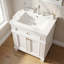 Meuble-lavabo autoportant en bois massif de 24 po + panneau de fibres à densité moyenne avec plateau à portes à fermeture douce et tablette réglable