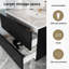 Meuble-lavabo avec lavabo en cÃ©ramique - Meuble-lavabo suspendu Ã  cannelures avec tiroirs, style moderne-891717749-891717744