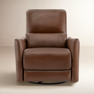 Santo 33" Genuine Leather Swivel Power Recliner