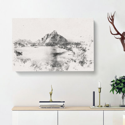 Reine Norway Watercolour - Wrapped Canvas