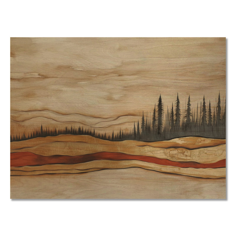 Gardella II - Décoration murale paysage en bois, H 30 po x l 40 po, Rectangulaire