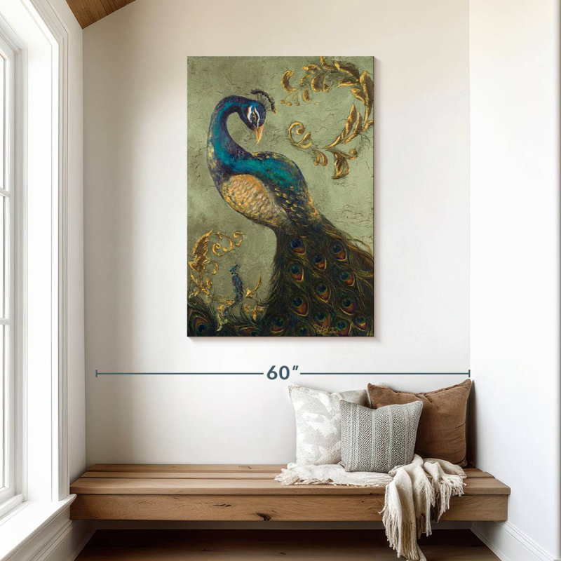 Brampt Peacock On Sage I, 45" H x 30" W