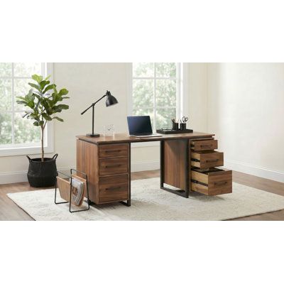 Bureau d'ordinateur à 6 tiroirs Berhalter