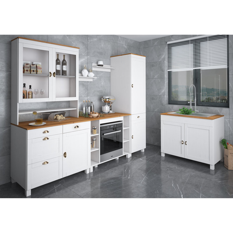 Edgarton Matte Base Unit, White/Honey