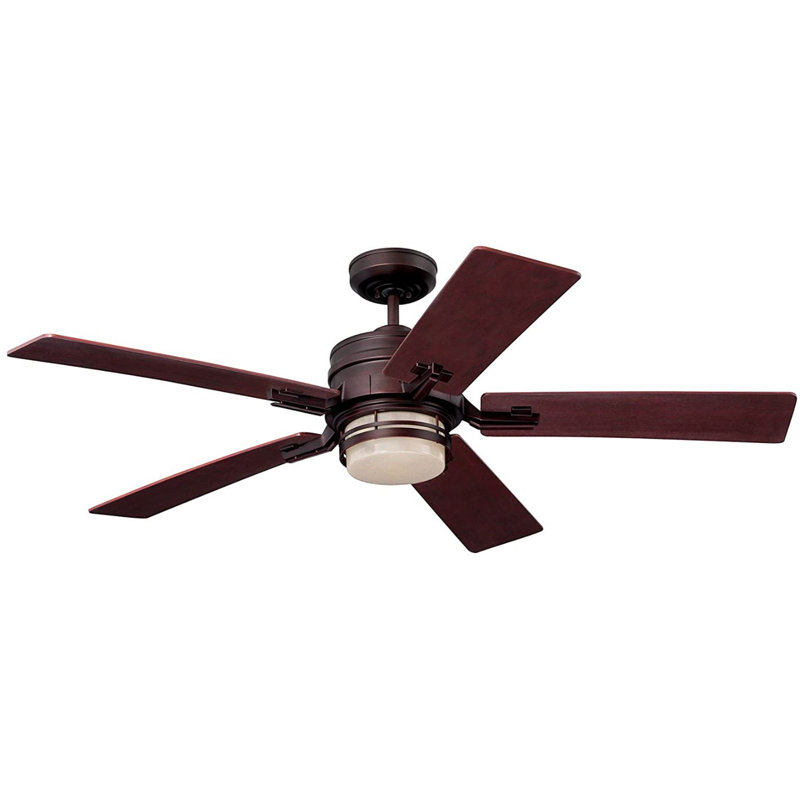 54'' Ceiling Fan with LED Lights, Venetian Bronze with Dark Cherry/Honey Oak
