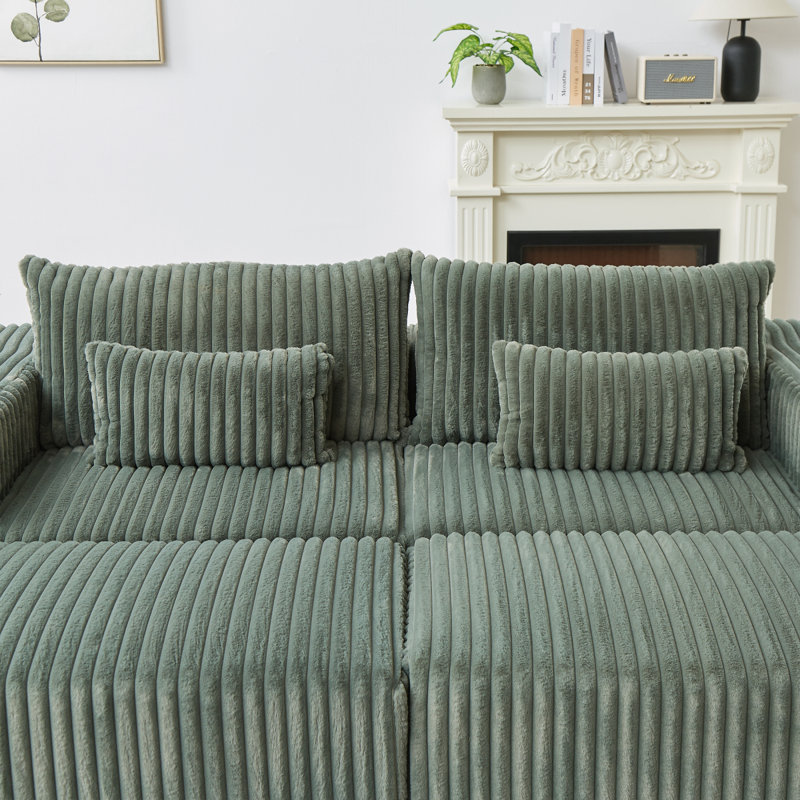 Méridienne modulaire surdimensionnée de 87 po Modern, Vert
