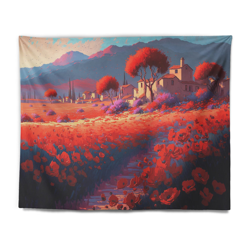 Tapisserie en polyester avec des punaises, H 50 po x l 60 po