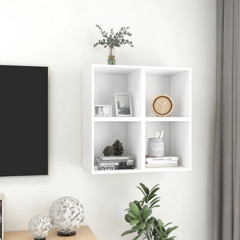 Dellahoy 4 Piece Square Cube Shelf, White
