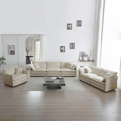 Canapé moderne, canapé modulaire à assise très profonde 3 pièces pour salon, canapé surdimensionné, canapé 3 places, causeuse et canapé simple, chenille
