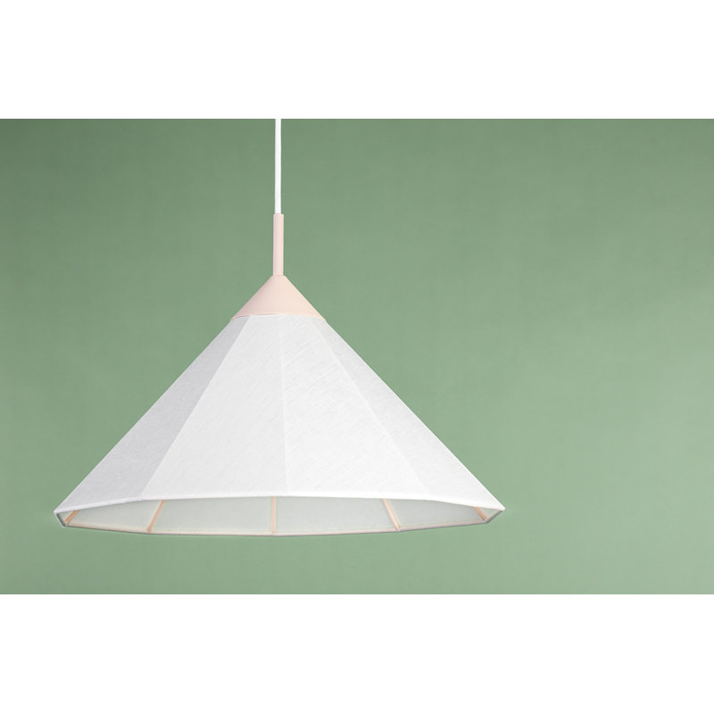 Luminaire suspendu conique à 1 lumière, Rosé, H 13,25 po x l 20 po x P 20 po, G25