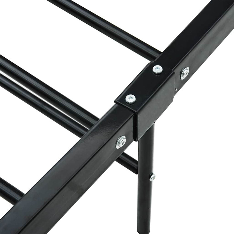vidaXL Bed Frame Metal Tough Bed Frame Rectangular, 35.4 in x 78.7 in, Black
