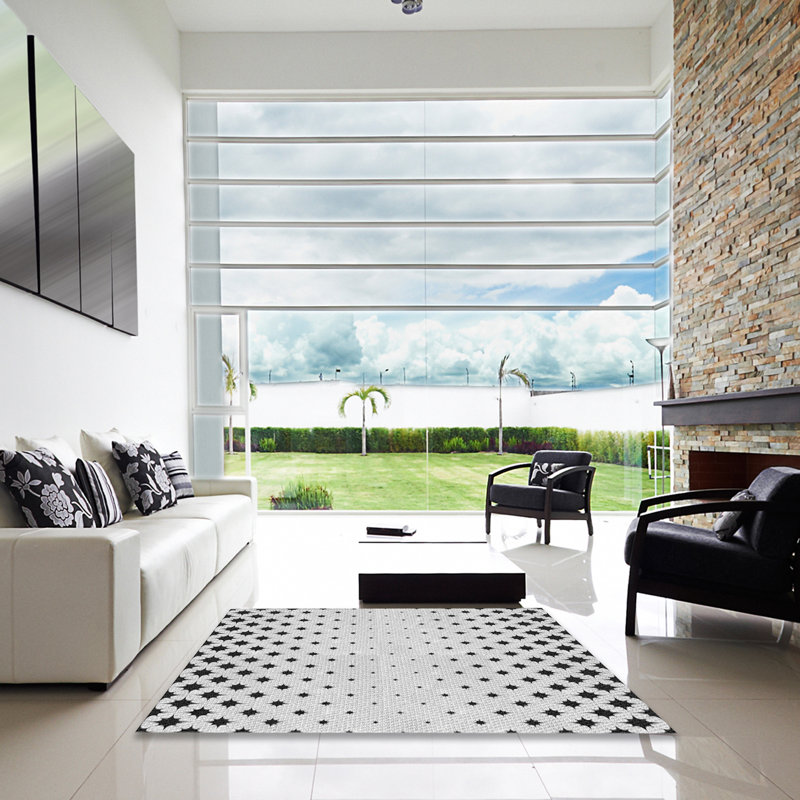 Tapis gris tissé à la machine, Carré 6 pi